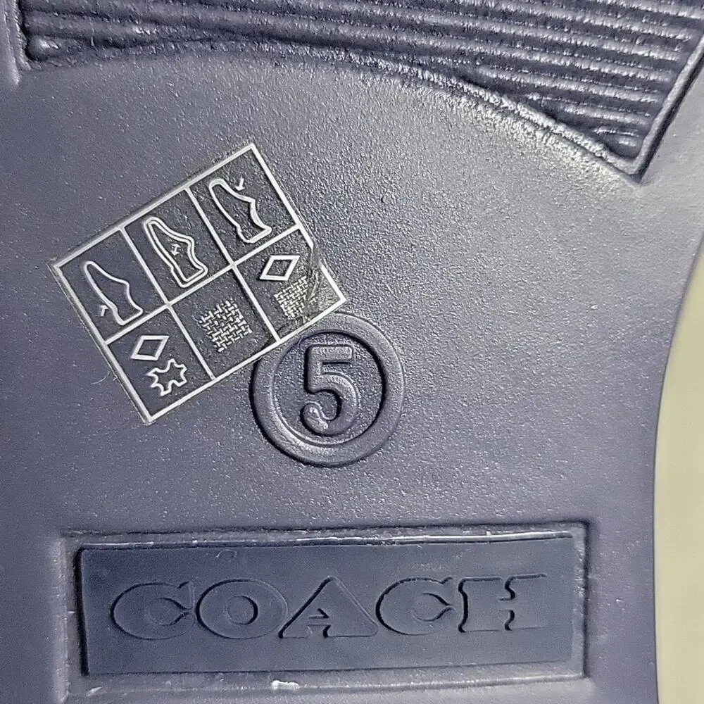 Coach Rivington Logo Navy Blue Rain Boots Womens Size 5 New - Picture 9 of 14